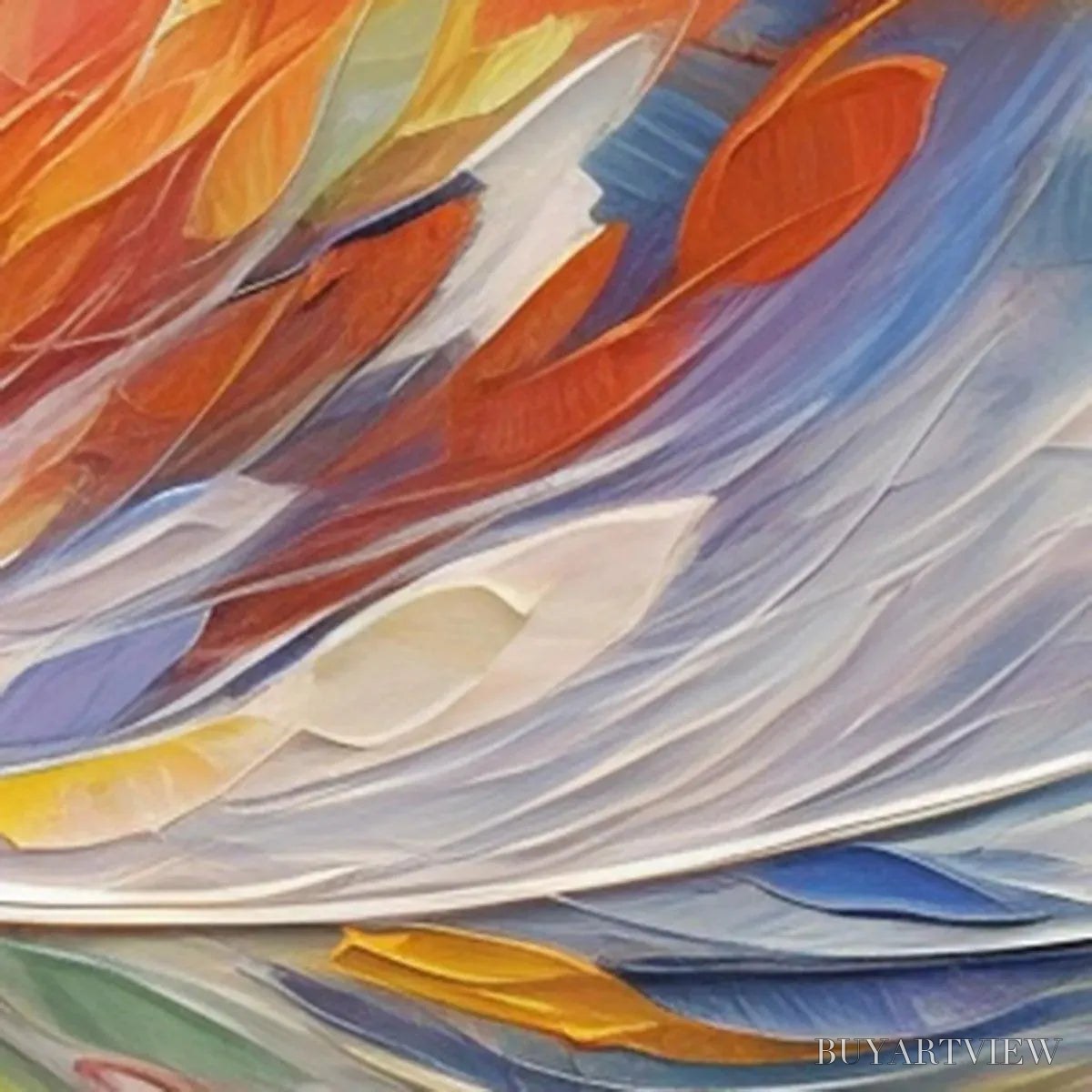 BUYARTVIEW Abstract Swirl Oil Painting - Colorful Decor - image 3