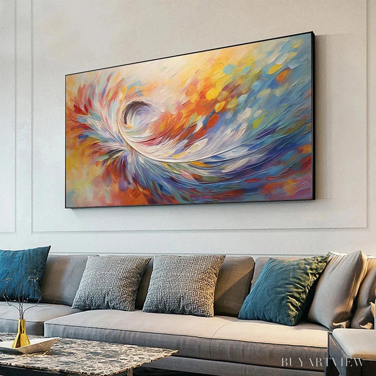 BUYARTVIEW Abstract Swirl Oil Painting - Colorful Decor - image 4