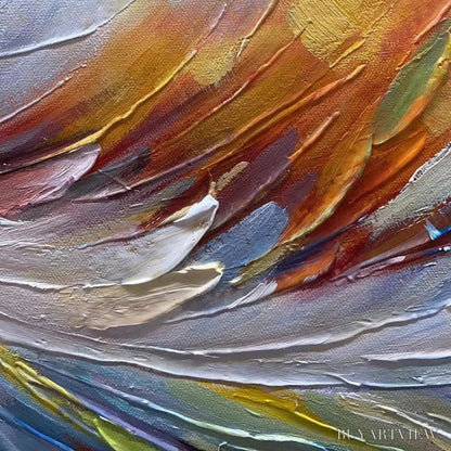 BUYARTVIEW Abstract Swirl Oil Painting - Colorful Decor - image 5