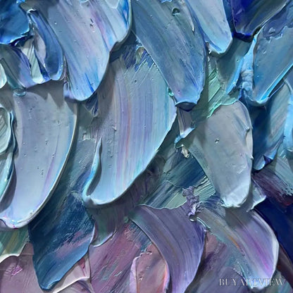 BUYARTVIEW Chromatic Flow – Colorful Abstract Painting, Textured Impasto, Panoramic Canvas, Modern - image 3