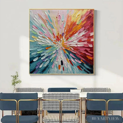BUYARTVIEW Colorful Abstract Burst Oil Painting - Modern Art - image 2