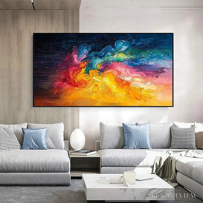BUYARTVIEW Chroma Nova – Panoramic Abstract Rainbow Oil Painting - image 2