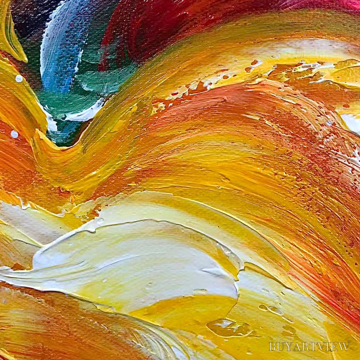 BUYARTVIEW Chroma Nova – Panoramic Abstract Rainbow Oil Painting - image 3
