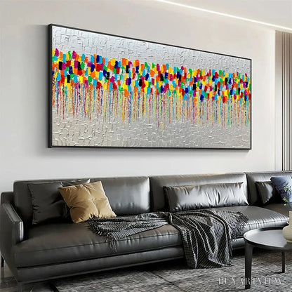 BUYARTVIEW Colorfall – Vibrant Abstract Oil Painting on Silver Leaf - image 6