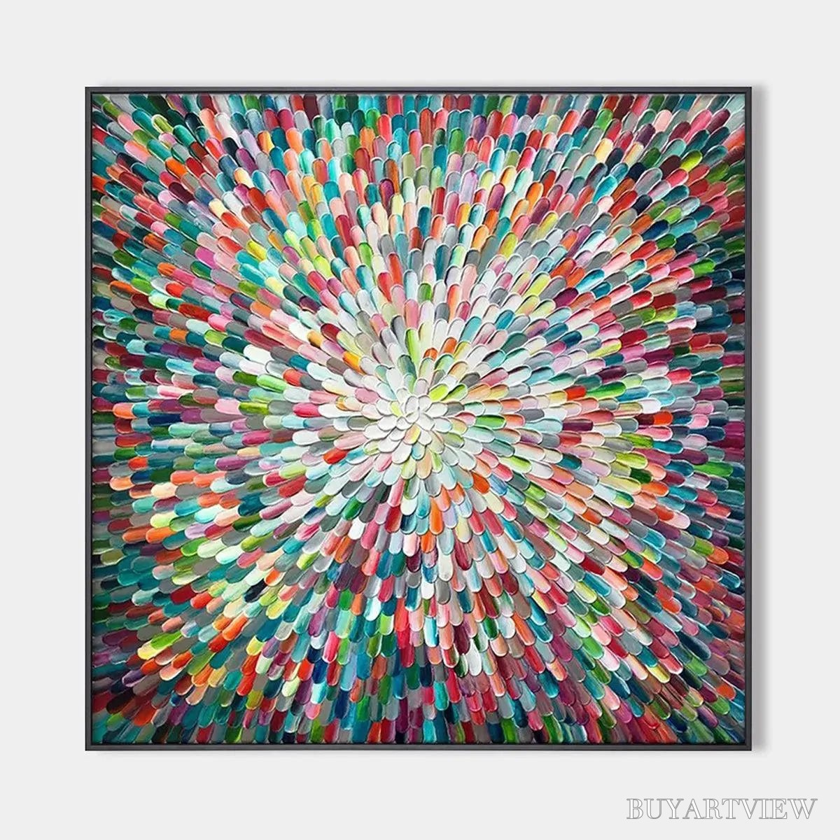 BUYARTVIEW Radiant Bloom – Colorful Abstract Impasto Oil Painting - image 1