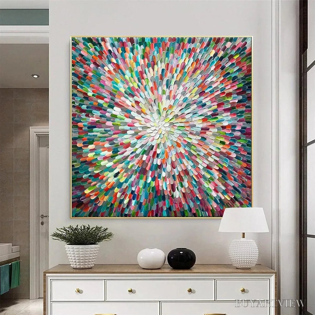 BUYARTVIEW Radiant Bloom – Colorful Abstract Impasto Oil Painting - image 2