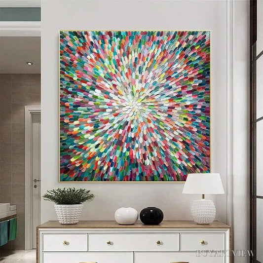 BUYARTVIEW Radiant Bloom – Colorful Abstract Impasto Oil Painting - image 2