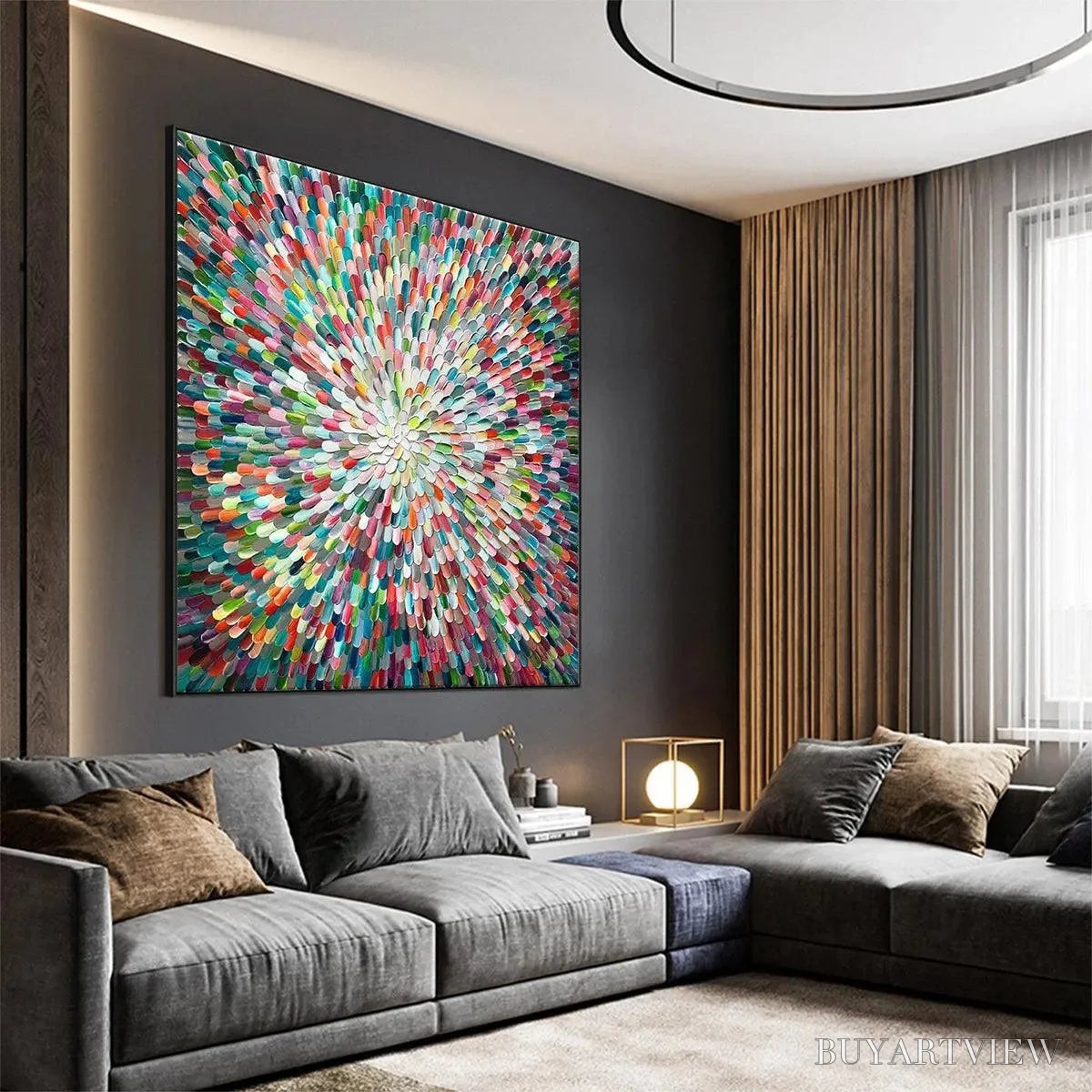 BUYARTVIEW Radiant Bloom – Colorful Abstract Impasto Oil Painting - image 4