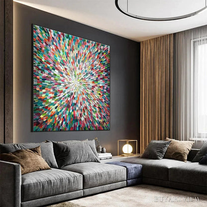 BUYARTVIEW Radiant Bloom – Colorful Abstract Impasto Oil Painting - image 4