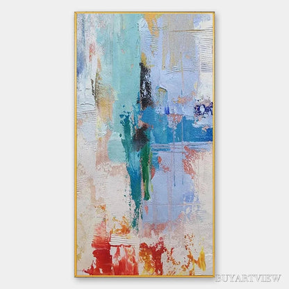 BUYARTVIEW Abstract Symphony – Textured Painting, Colorful , Modern Abstract, Vertical Canvas - image 1