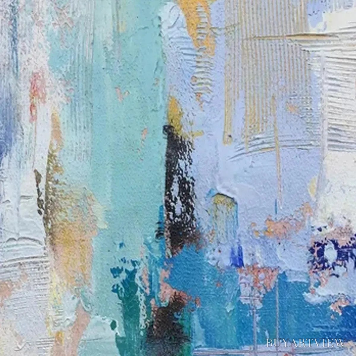 BUYARTVIEW Abstract Symphony – Textured Painting, Colorful , Modern Abstract, Vertical Canvas - image 3