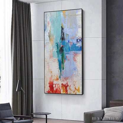 BUYARTVIEW Abstract Symphony – Textured Painting, Colorful , Modern Abstract, Vertical Canvas - image 4
