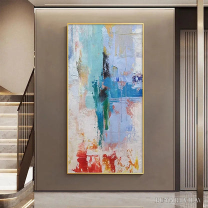 BUYARTVIEW Abstract Symphony – Textured Painting, Colorful , Modern Abstract, Vertical Canvas - image 5