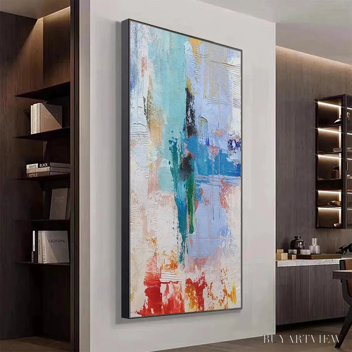 BUYARTVIEW Abstract Symphony – Textured Painting, Colorful , Modern Abstract, Vertical Canvas - image 6