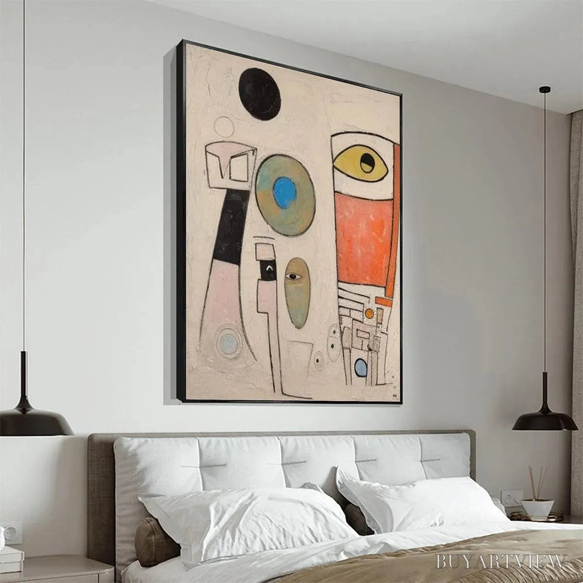 BUYARTVIEW Whimsical Forms – Colorful Abstract Painting, Vertical - image 3