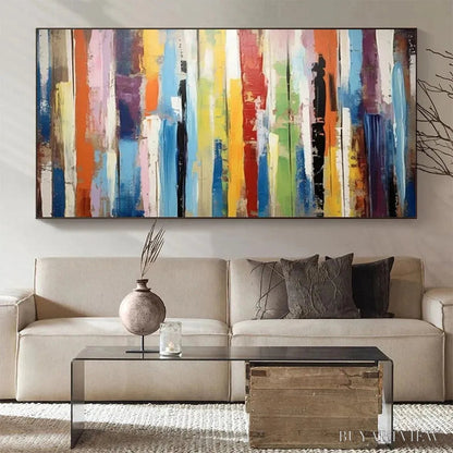 BUYARTVIEW Color Harmony – Abstract Painting with Colorful Vertical Stripes - image 4