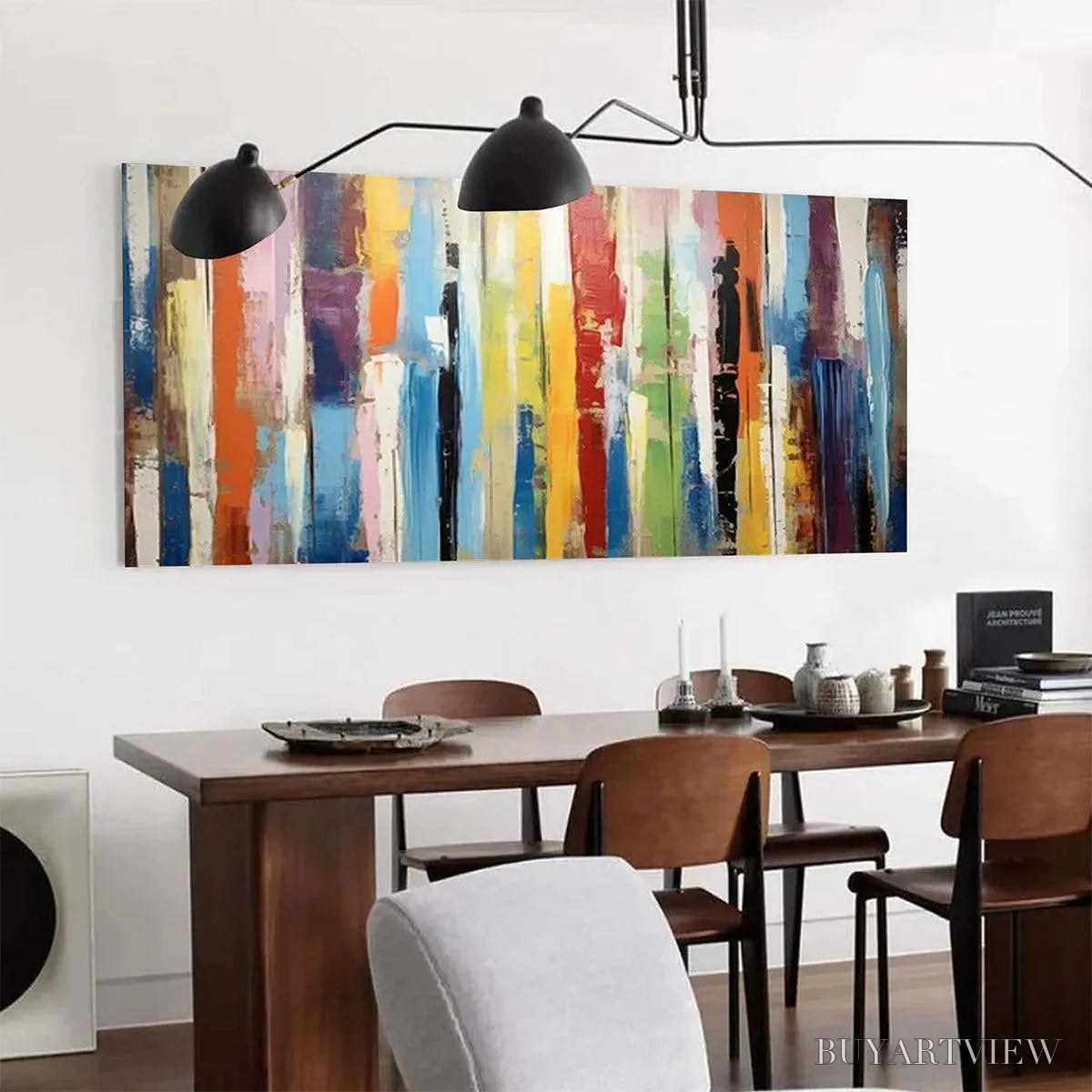 BUYARTVIEW Color Harmony – Abstract Painting with Colorful Vertical Stripes - image 5