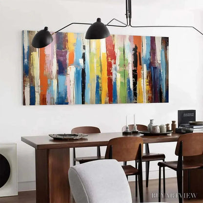 BUYARTVIEW Color Harmony – Abstract Painting with Colorful Vertical Stripes - image 5