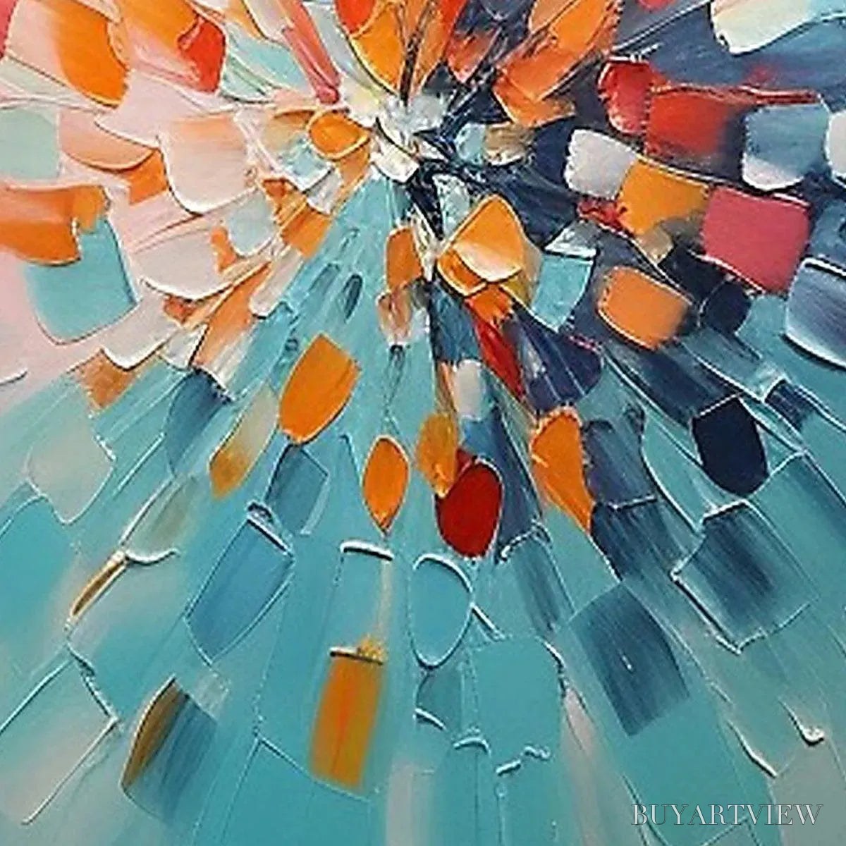 BUYARTVIEW Radiant Burst – Textured Abstract Impasto Painting, Vertical - image 3