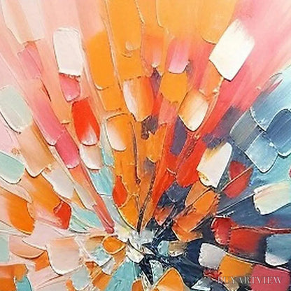 BUYARTVIEW Radiant Burst – Textured Abstract Impasto Painting, Vertical - image 5