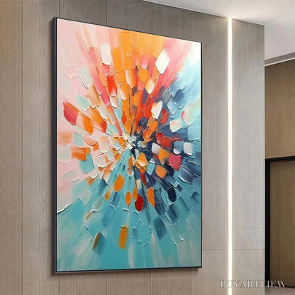 BUYARTVIEW Radiant Burst – Textured Abstract Impasto Painting, Vertical - image 6