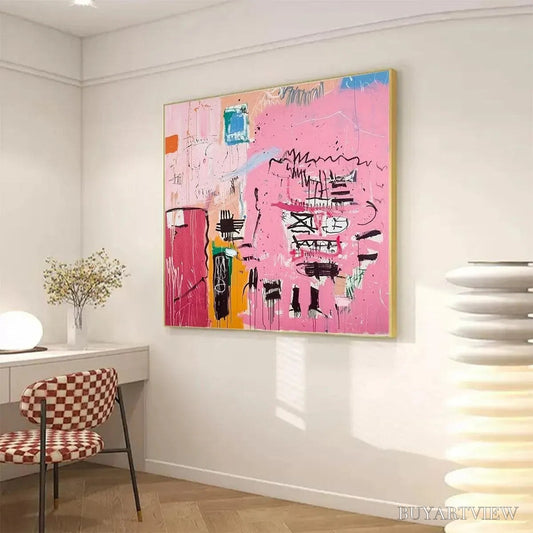 BUYARTVIEW Pink Expression – Abstract Expressionist Painting, Pink - image 2