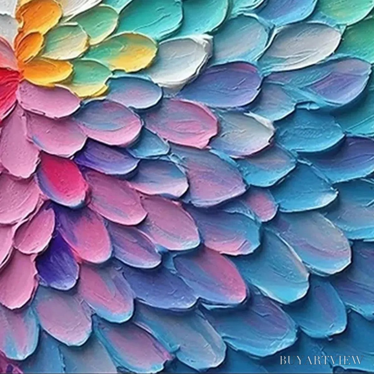BUYARTVIEW Rainbow Burst – Textured Abstract Painting in Rainbow Colors - image 3