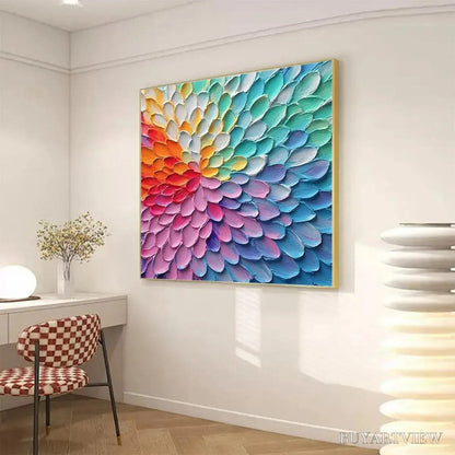 BUYARTVIEW Rainbow Burst – Textured Abstract Painting in Rainbow Colors - image 4