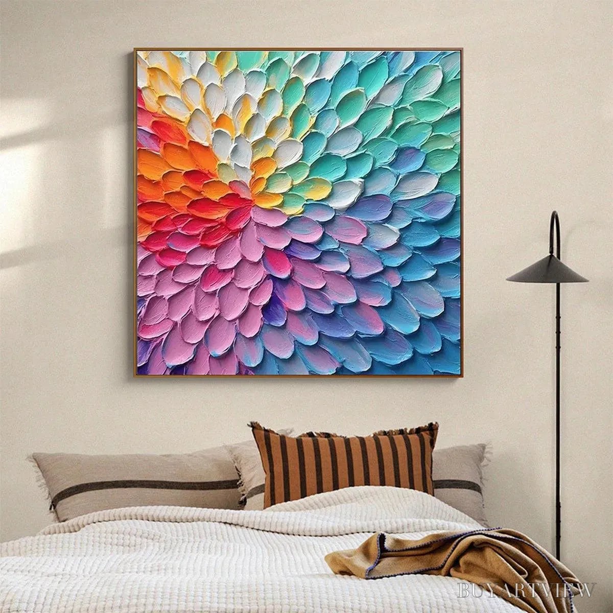 BUYARTVIEW Rainbow Burst – Textured Abstract Painting in Rainbow Colors - image 6