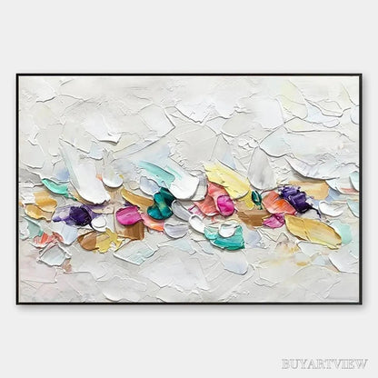 BUYARTVIEW Confetti Dream – Textured Abstract Painting in Pastel Rainbow - image 1