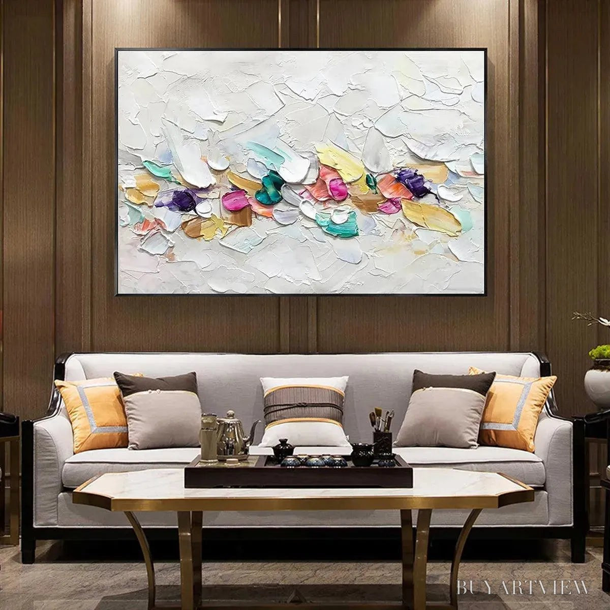 BUYARTVIEW Confetti Dream – Textured Abstract Painting in Pastel Rainbow - image 2