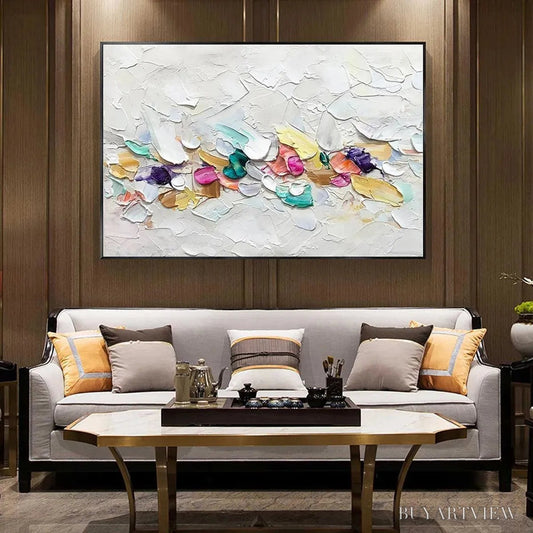 BUYARTVIEW Confetti Dream – Textured Abstract Painting in Pastel Rainbow - image 2