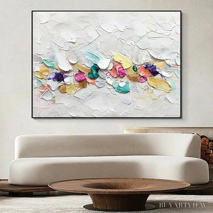 BUYARTVIEW Confetti Dream – Textured Abstract Painting in Pastel Rainbow - image 4