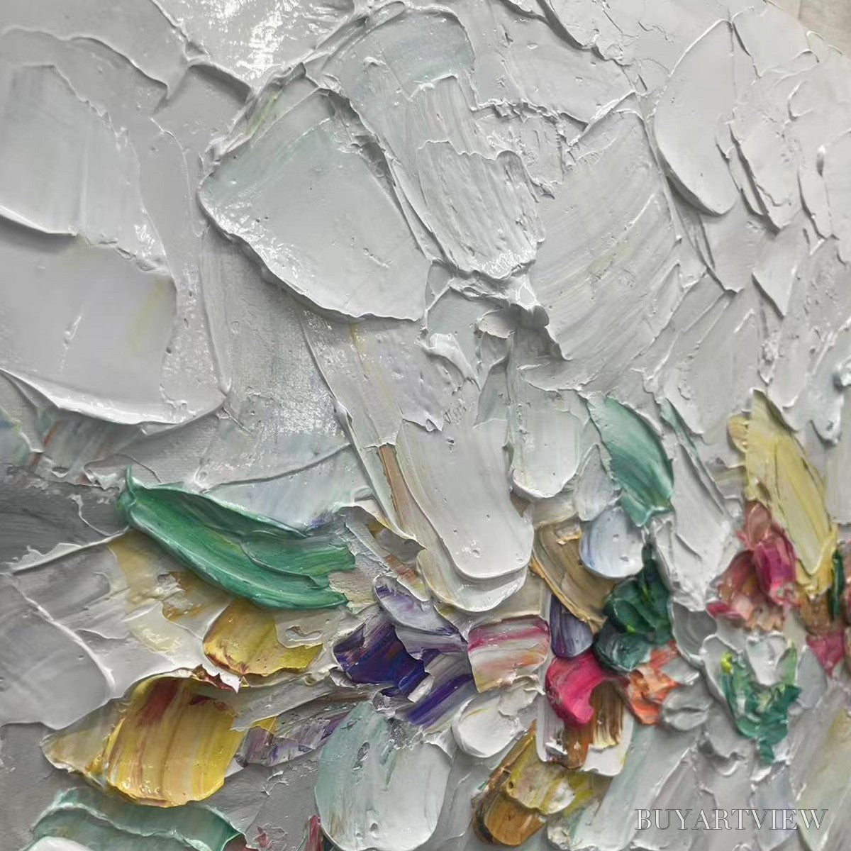 BUYARTVIEW Confetti Dream – Textured Abstract Painting in Pastel Rainbow - image 5