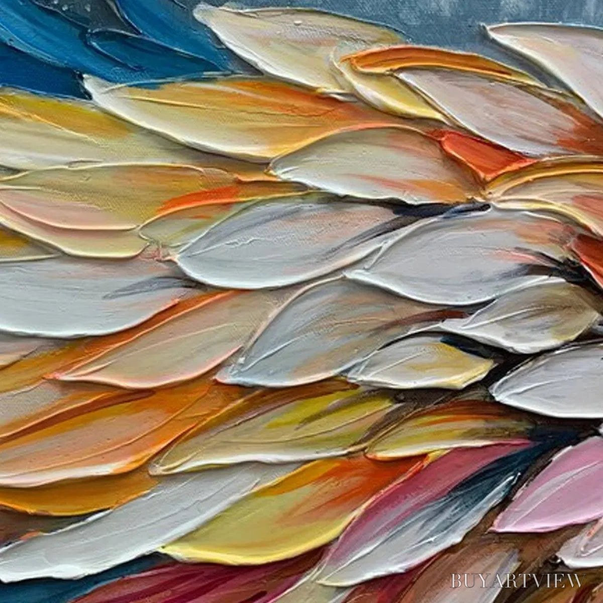 BUYARTVIEW Angel Wings – Textured Impasto Angel Wings Painting in Colorful Hues - image 3