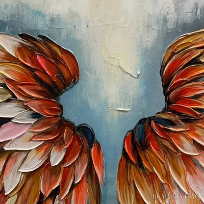 BUYARTVIEW Angel Wings – Textured Impasto Angel Wings Painting in Colorful Hues - image 6