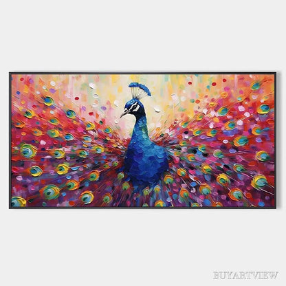 BUYARTVIEW Majestic Peacock – Vibrant Peacock Painting on Canvas - image 1