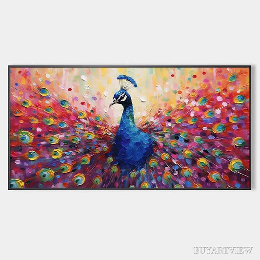 BUYARTVIEW Majestic Peacock – Vibrant Peacock Painting on Canvas - image 1
