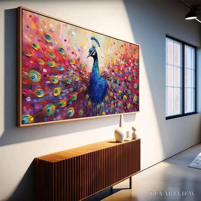 BUYARTVIEW Majestic Peacock – Vibrant Peacock Painting on Canvas - image 4