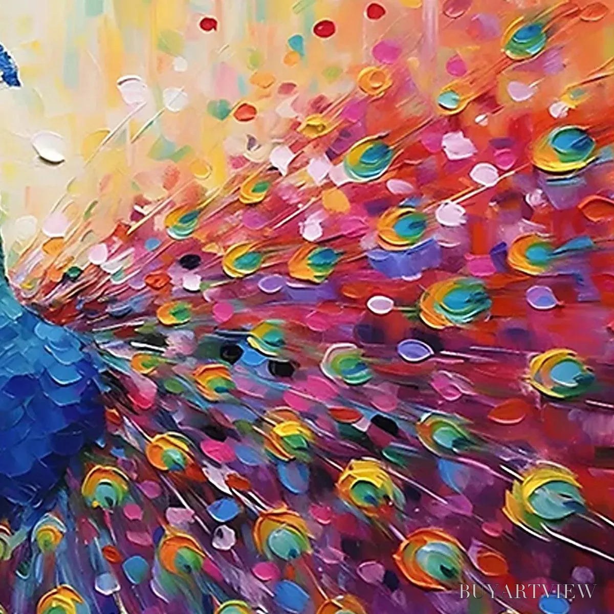 BUYARTVIEW Majestic Peacock – Vibrant Peacock Painting on Canvas - image 5