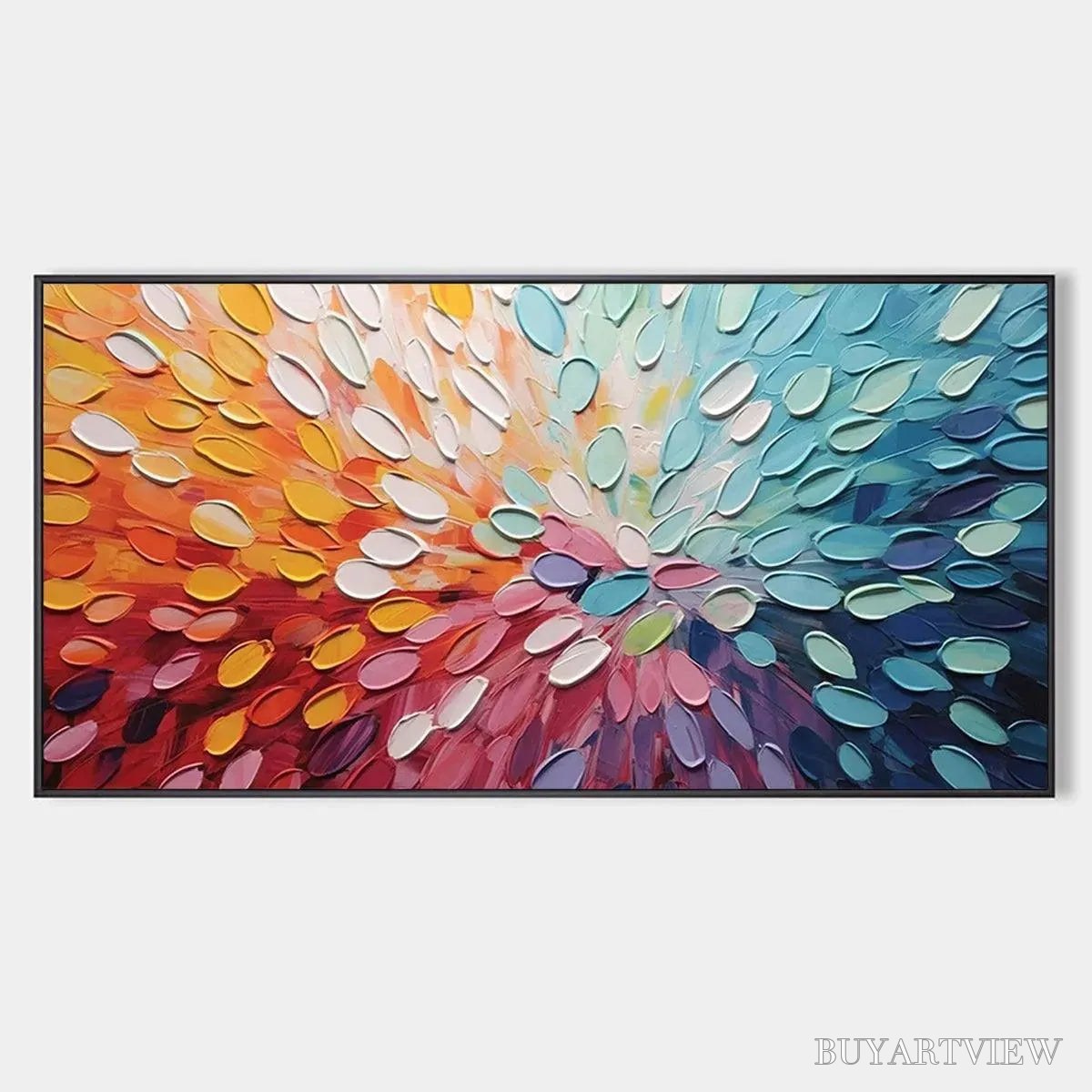 BUYARTVIEW Rainbow Burst – Textured Abstract Painting in Rainbow Colors - image 1