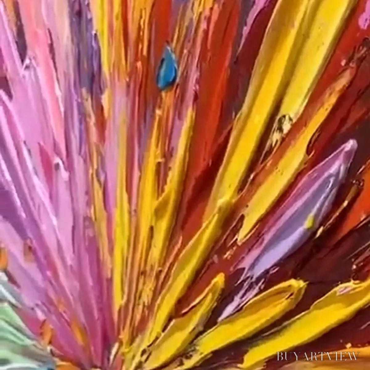 BUYARTVIEW Color Explosion – Textured Impasto Abstract Painting in Rainbow Colors - image 3