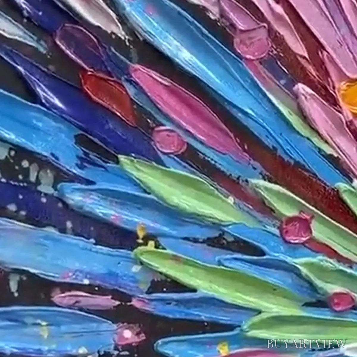 BUYARTVIEW Color Explosion – Textured Impasto Abstract Painting in Rainbow Colors - image 5
