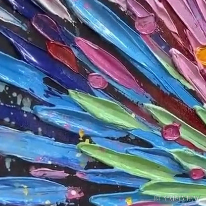 BUYARTVIEW Color Explosion – Textured Impasto Abstract Painting in Rainbow Colors - image 5