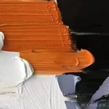 BUYARTVIEW Orange Burst – Textured Abstract Painting in Orange, White, and Black - image 3