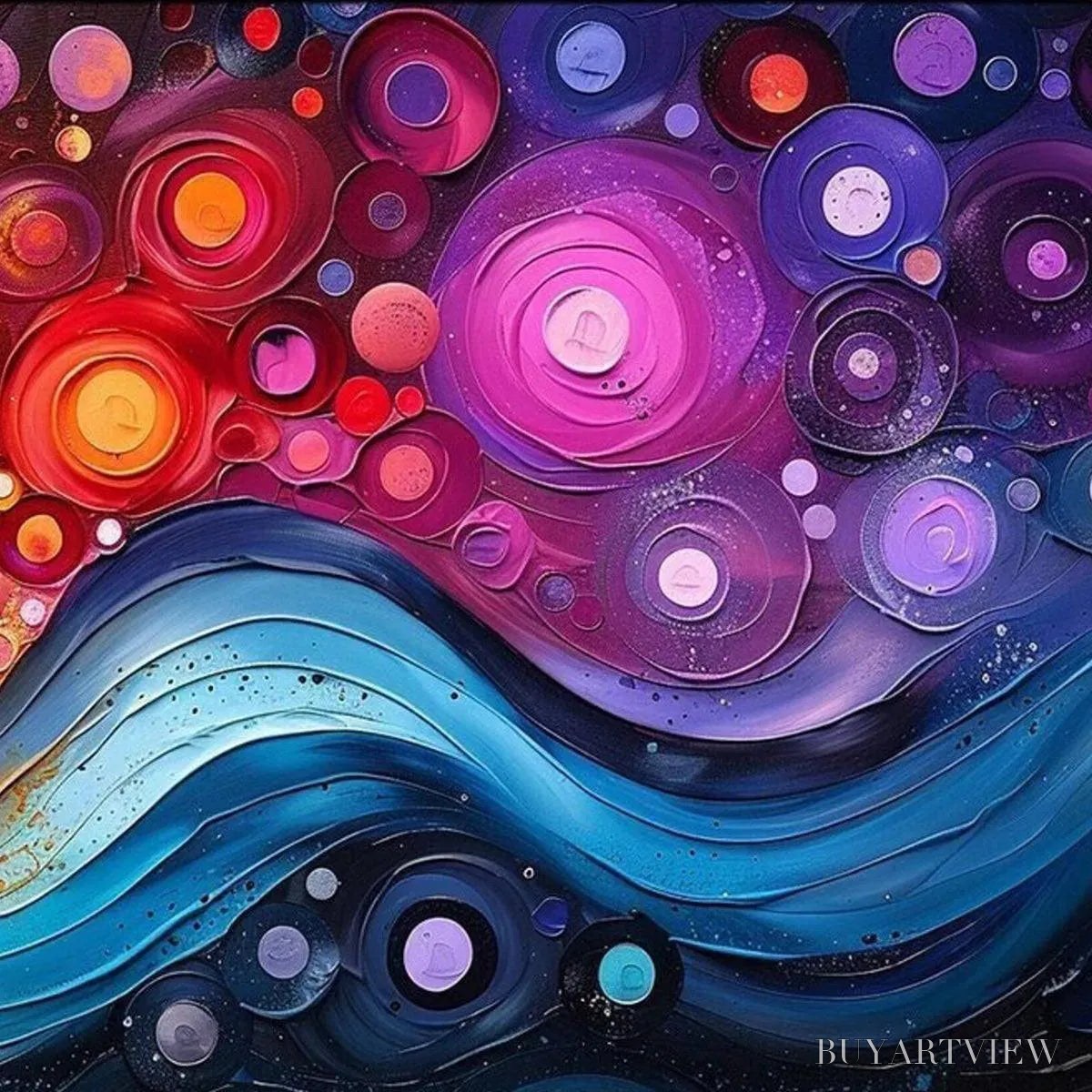 BUYARTVIEW Cosmic Whirl – Colorful Abstract Swirl Painting - image 3