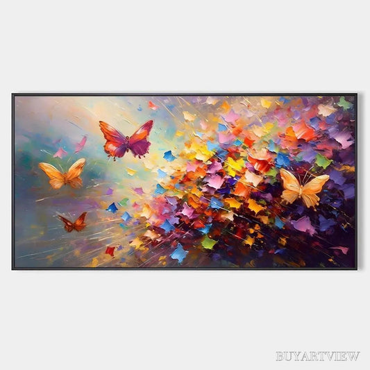 BUYARTVIEW Butterfly Flight – Colorful Butterfly Painting on Canvas - image 1