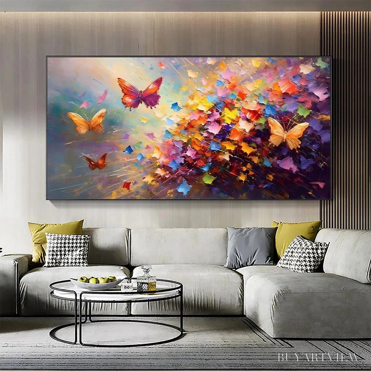 BUYARTVIEW Butterfly Flight – Colorful Butterfly Painting on Canvas - image 2