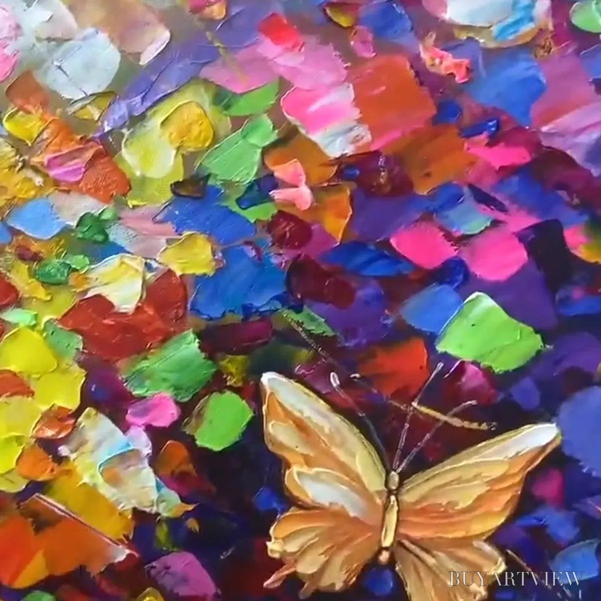 BUYARTVIEW Butterfly Flight – Colorful Butterfly Painting on Canvas - image 3