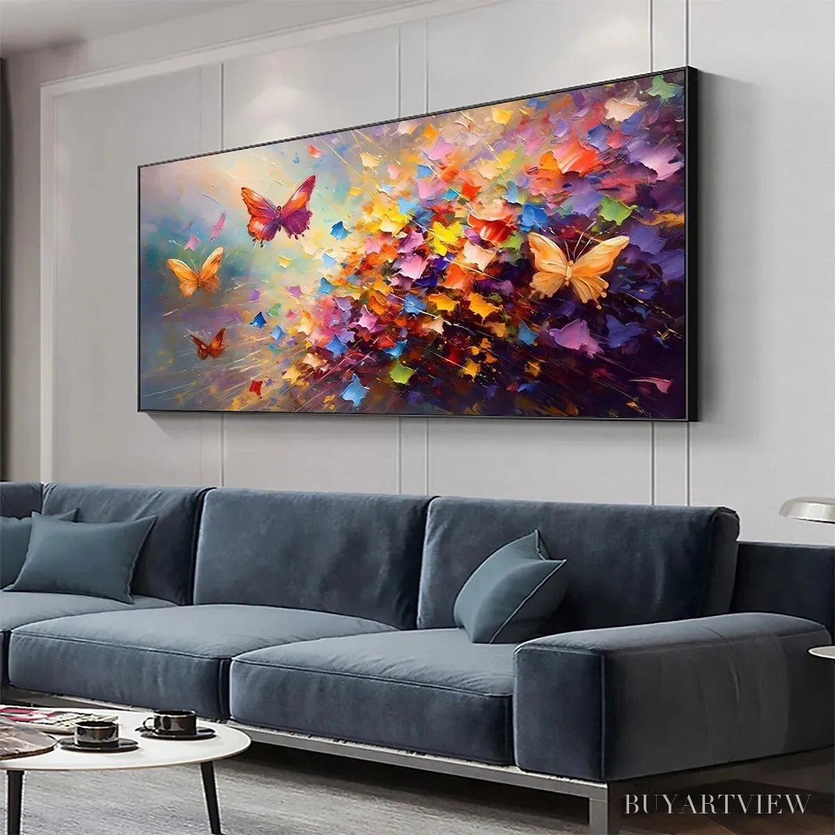 BUYARTVIEW Butterfly Flight – Colorful Butterfly Painting on Canvas - image 4